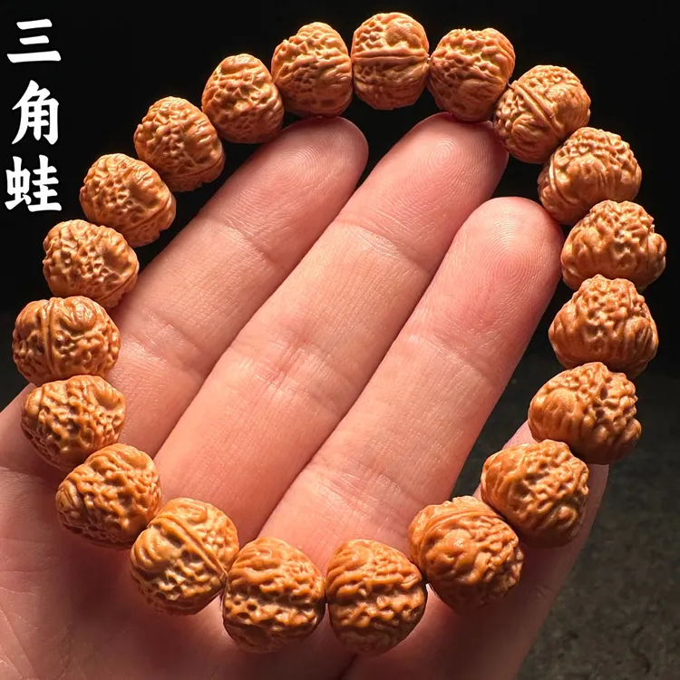 三角蛙蛤蟆头猴头手串高端男士男款精品全品原皮原色文玩核桃雕刻