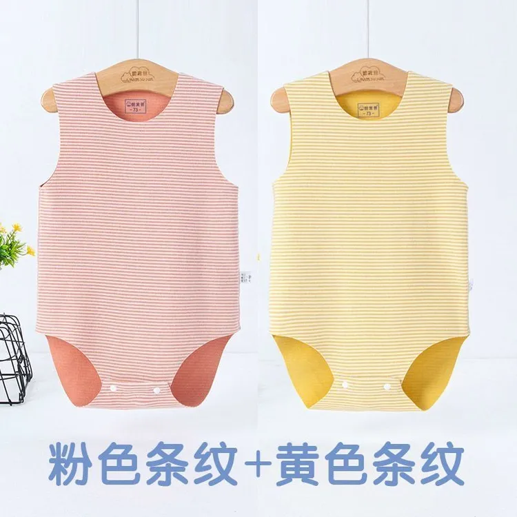 婴儿德绒包屁衣三角春秋保暖哈衣无袖背心秋冬宝宝衣服连体衣爬服