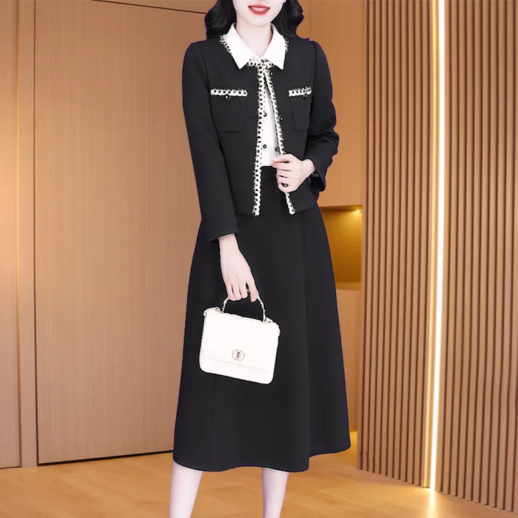 【上衣+裙子】优雅新款气质时尚大气减龄休闲收腰显瘦套裙27997