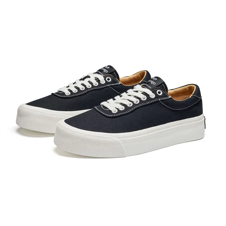 LEAVE MARK/留迹 黑色高密帆布日系硫化板鞋厚底百搭时尚男女同款