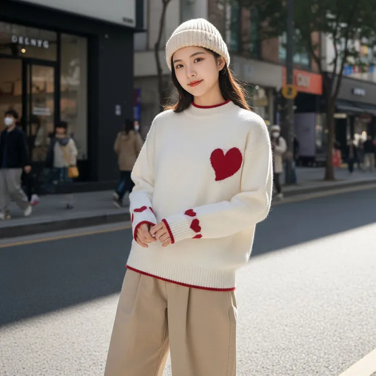 青少年装女大童毛衣秋冬2025新款高初中生冬季加厚内搭打底针织衫