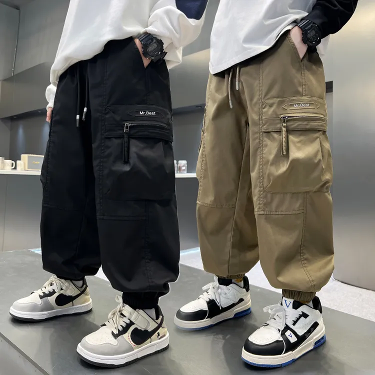 男童工装裤2025春秋新款中大童潮酷帅气男孩休闲束脚裤儿童裤子潮