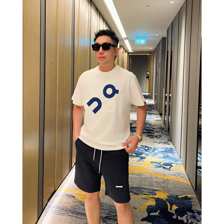【蓝色梦幻】李查德夏季男士立体印花合作款短袖T恤时尚休闲情侣