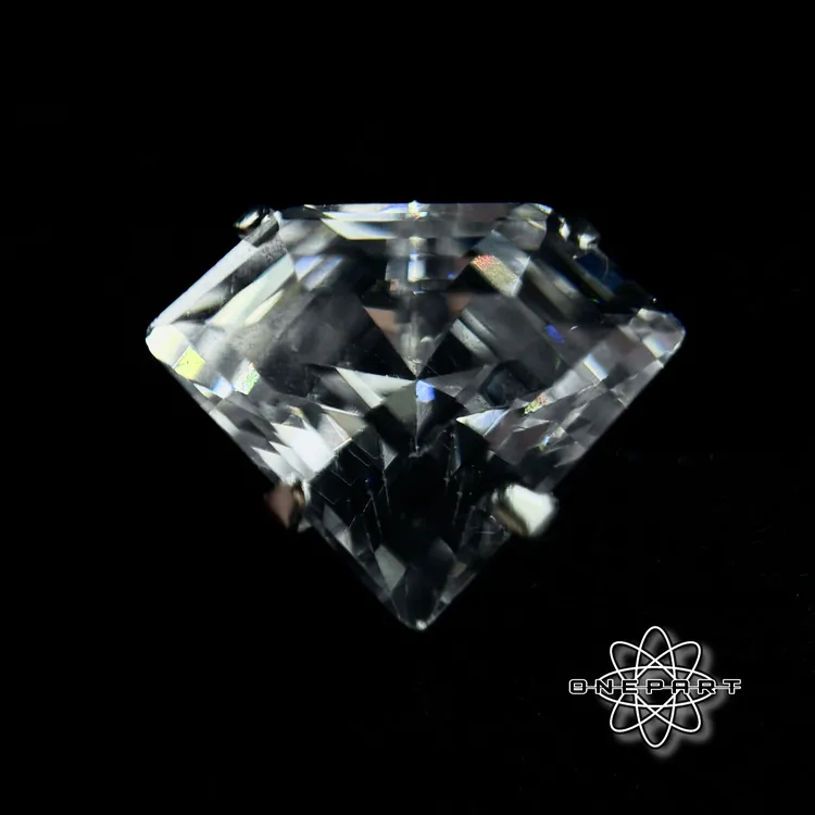 925银合成锆石耳饰 ONEPART钻型隧道型立体光学锆石耳钉男女通用