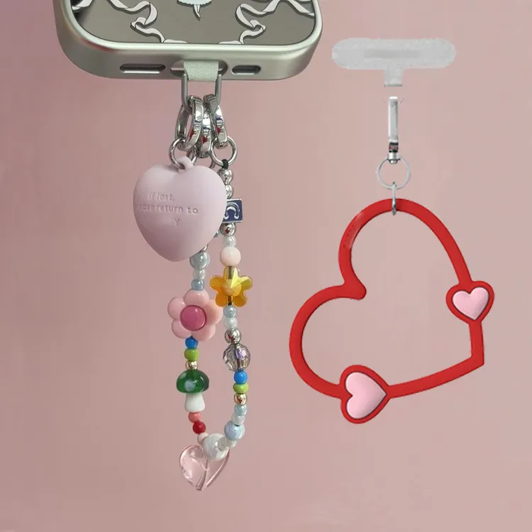 【C原版挂饰】砰砰粉色爱心腕带短链手机壳链条包包相机配饰钥匙扣