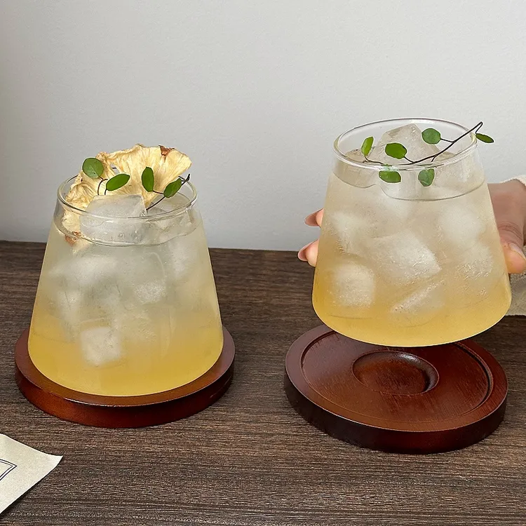 创意微醺富士山玻璃杯ins风冰美式拿铁咖啡杯家用冷饮杯饮料水杯