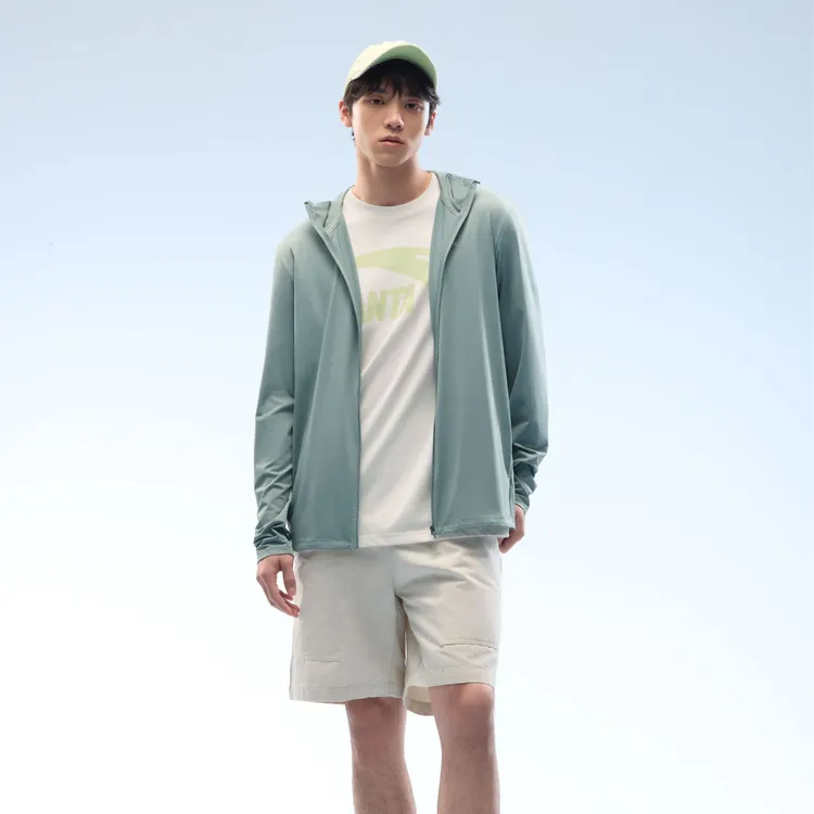 安踏光盾防晒衣2025夏季新款吸湿速干遮热抗紫外线针织运动上衣男