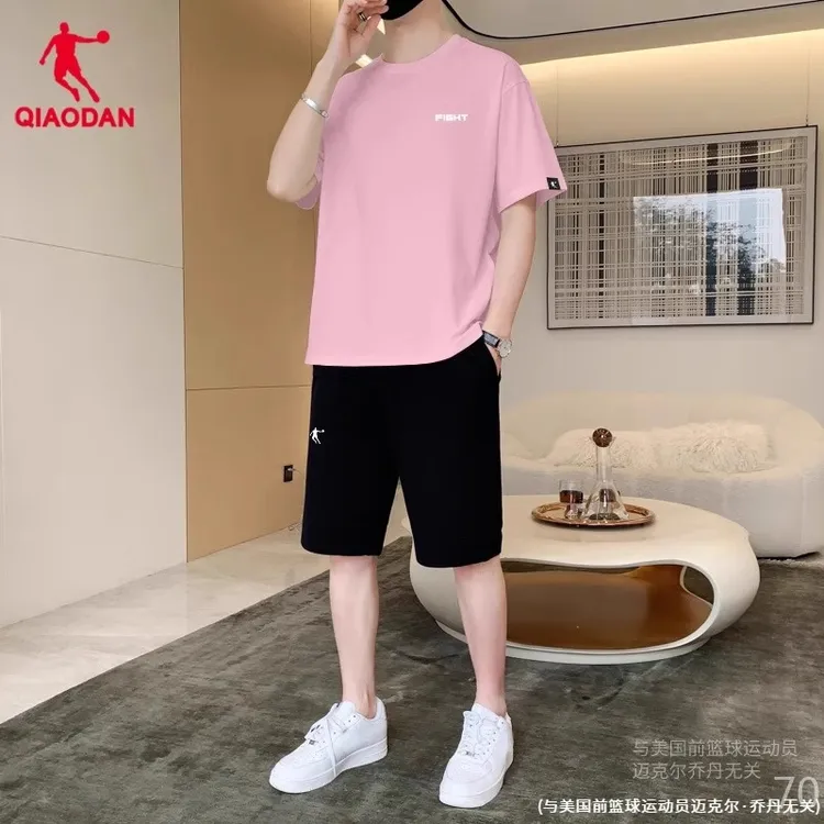 乔丹官方运动套装男速干衣跑步短袖短裤夏季透气t恤健身训练上衣