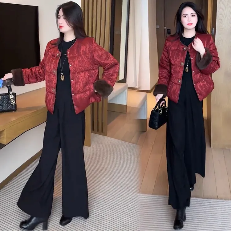 新中式国风短款棉衣女2025冬季新款时髦洋气加厚保暖盘扣棉服外套