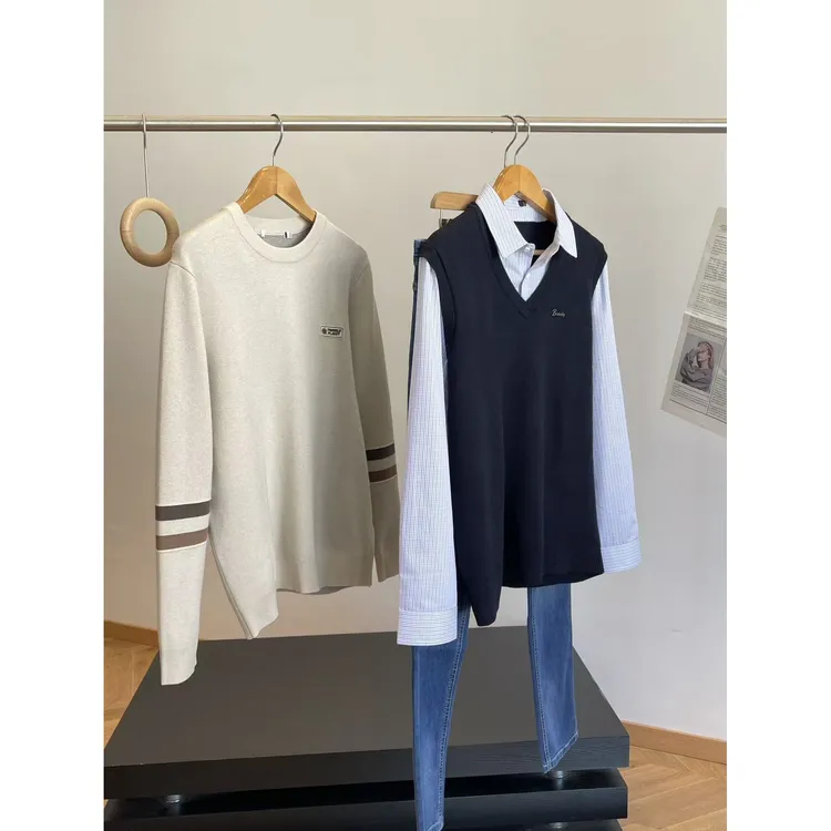 特 C18 男士假俩件长袖针织衫毛衣 3W046 H6960