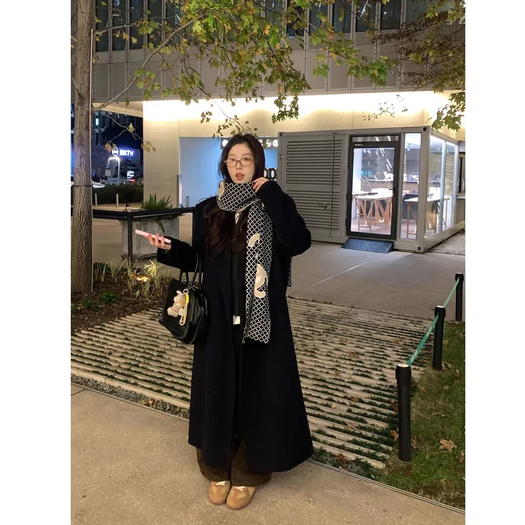 【NAZ瑶瑶微胖大码定制】韩版高级手工双面西装大衣