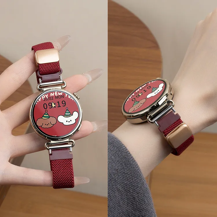 适用华为GT6表带gt5手表带watch5女款gt5pro尼龙编织gt4表带新年