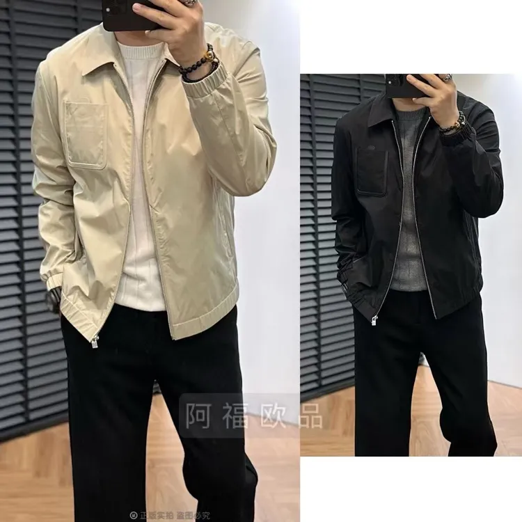 【阿福欧品】男士净奢百搭配皮商务外套夹克春秋