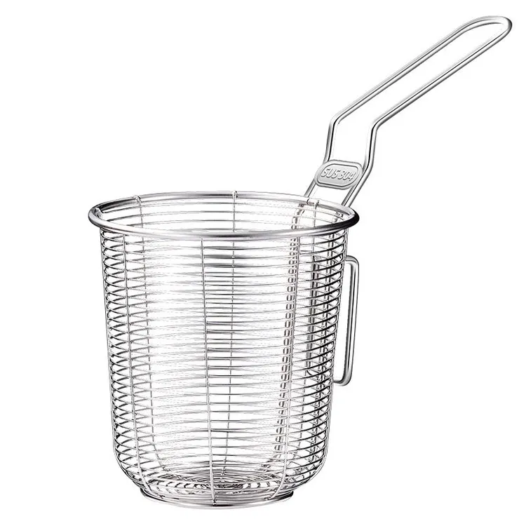 食品级304不锈钢家用火锅漏勺神器厨房过滤网漏篮筛带挂钩油炸篮