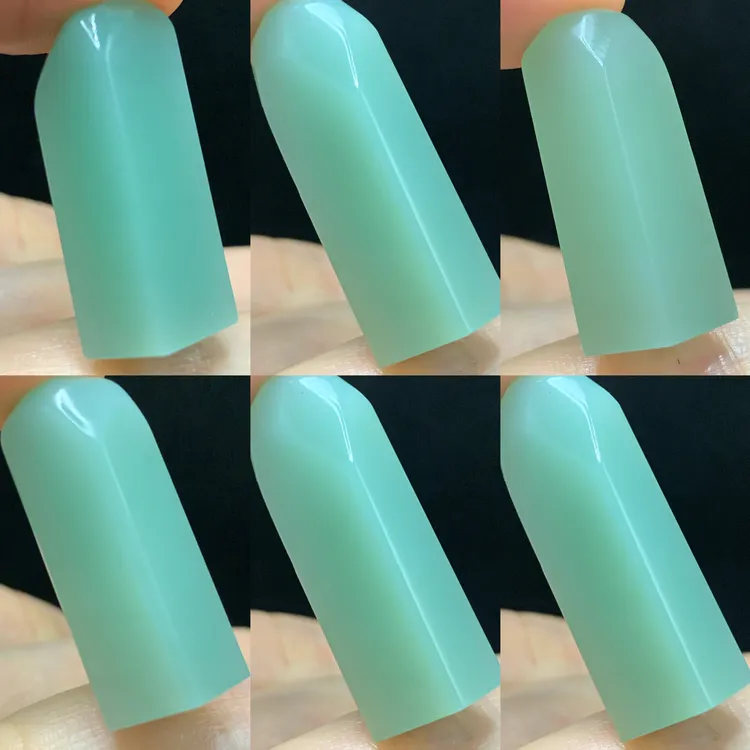 梅子青篆刻石头 素章11.3-9.5-35.6mm