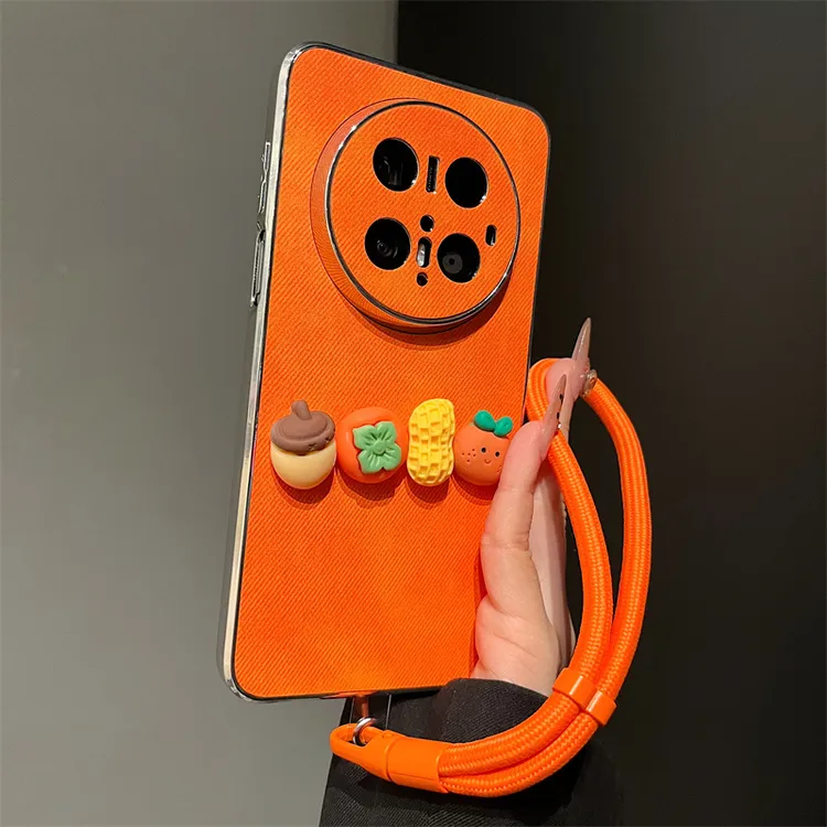 适用华为mate70pro+手机壳p80/70创意橙色立体好柿发生mate60女款