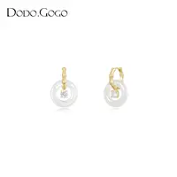 合金仿水晶耳饰 DODOGOGO竹节玉环耳扣国潮时尚百搭耳饰新中式