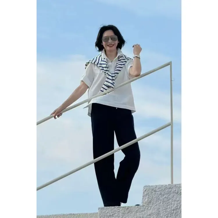 我是摩羯 酷酷裤 水洗棉弹力牛仔彩点提花宽松舒适裤子
