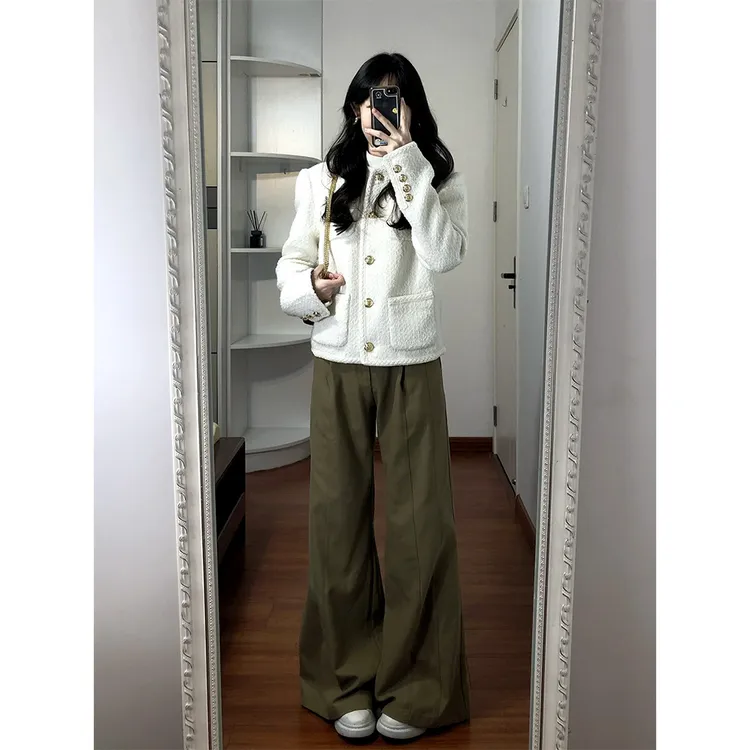 白色粗花呢小香风外套女短款2025秋季新款小个子名媛气质时尚上衣