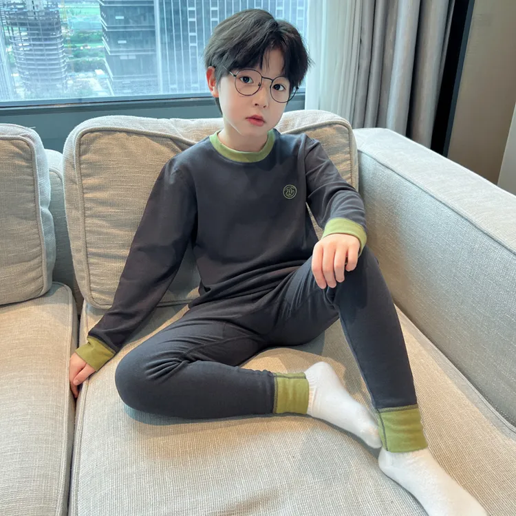 男童秋衣秋裤套装春秋冬款2025新款中大儿童冬季男孩睡衣保暖内衣