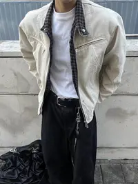 哈灵顿飞行夹克二代cleanfit重磅帆布夹克男女