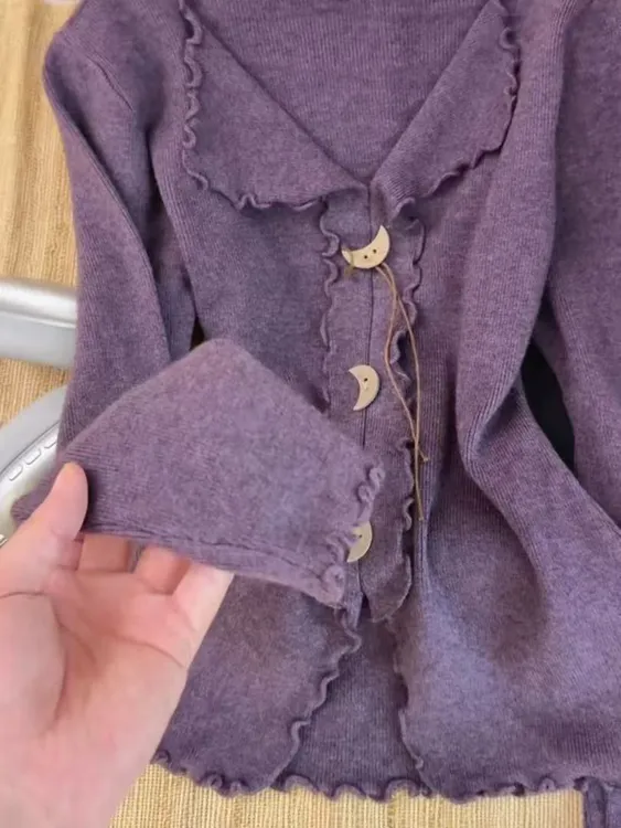 拼接不起球厚款针织冬季毛针织衫翻领娃娃领秋冬时尚