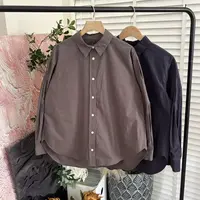 日常通勤品质「翻领单排扣」设计长袖衬衫女E6212