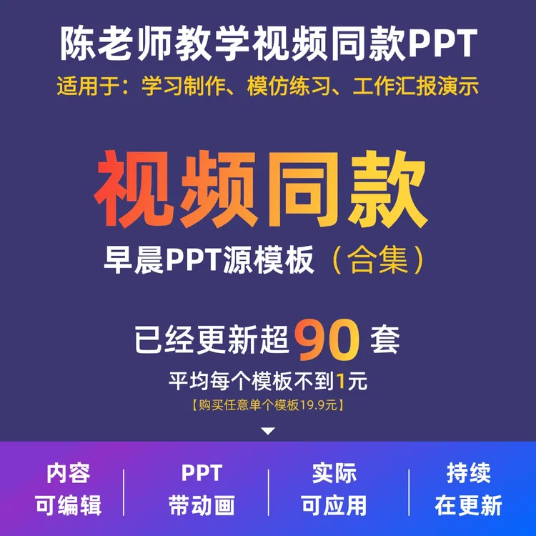 【苹果专享】早晨PPT视频同款PPT模板工作汇报|已更新超90套