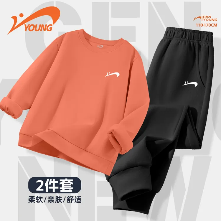 贵人鸟童装男童春秋款套装儿童秋季时尚套头卫衣卫裤大童运动秋装