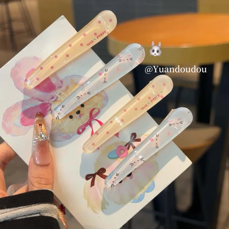 可爱格kt波点鸭嘴夹甜美ins少女心刘海夹卡通百搭简约网红发卡