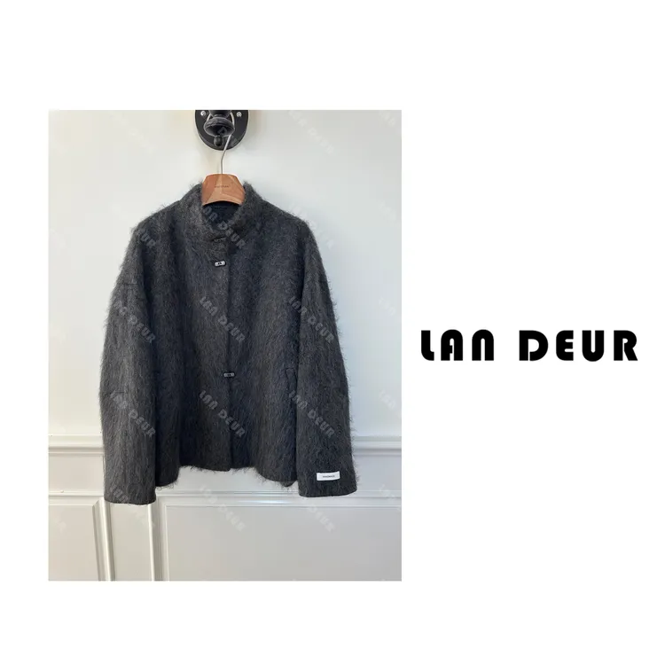 JIUJIU【暮色归晚】绵羊毛+山羊绒韩系拉绒立领宽松气质款毛呢外套