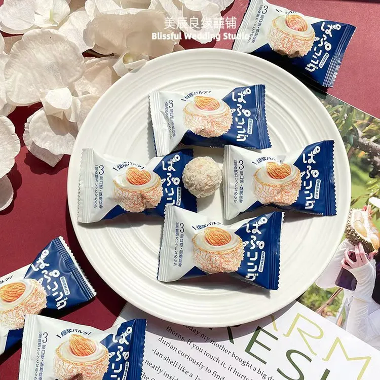 麦德好椰蓉爆浆丸子结婚喜糖伴手礼零食年货散装3层口感酥脆丝滑