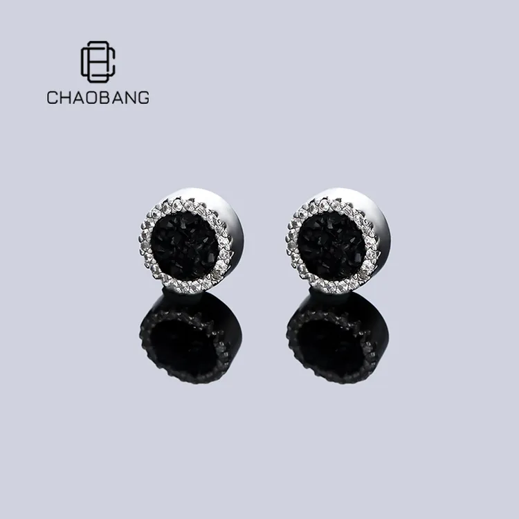 chaobang/潮邦 铜合金耳饰 彩色晶簇磁吸无耳洞耳夹轻奢小众耳饰