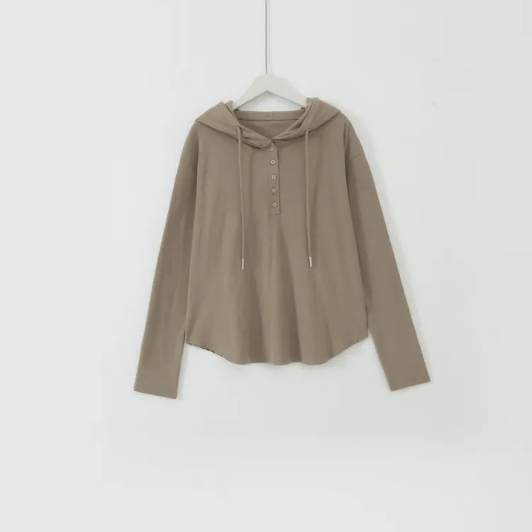 几里与麻 韩版气质半襟连帽打底上衣 衣长60胸围108 2090656