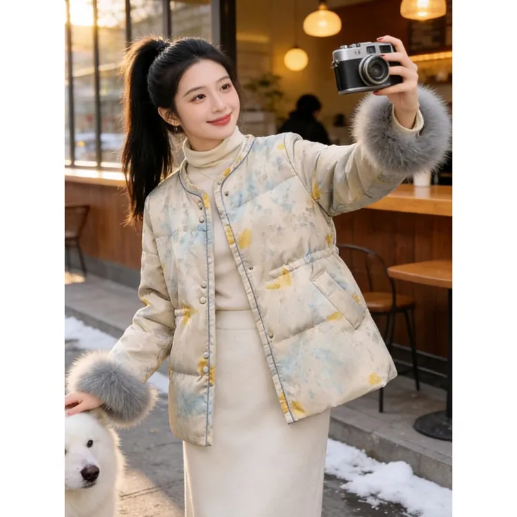 巨好看加厚外套女秋冬韩版新款时尚设计款小个子通勤棉服棉袄棉衣