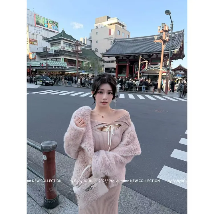 【柔雾奶兔】温与柔 奶香甜糯糯千金感！软软兔绒温柔风环保毛外套