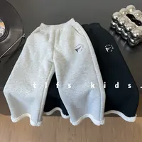 童例「24535毛边厚绒直筒卫裤」秋冬儿童休闲百搭韩中童男女童长裤