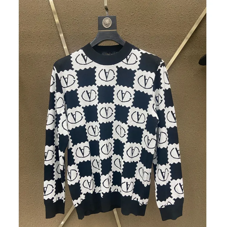 年底福利款时尚织花男士春秋冬三季长袖针织打底  26-28086