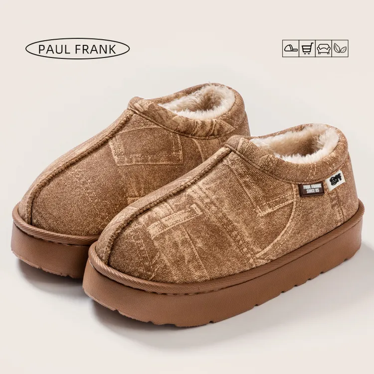 大嘴猴棉拖鞋女款秋冬外穿加厚毛绒微防水休闲厚底保暖毛毛棉鞋冬