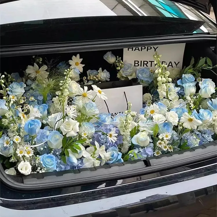 汽车后备箱副驾驶鲜花速递同城惊喜浪漫告白求婚表白提车生日布置