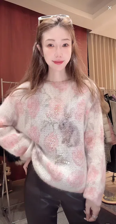 DEDM•STUDIO/气质减龄慵懒钉钻马海毛混纺毛衣2510ZZS/77-8303