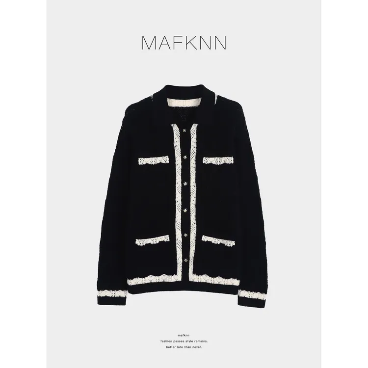 MAFKNN/玛肯时尚休闲简约纯色百搭绵羊毛毛衣MK13844