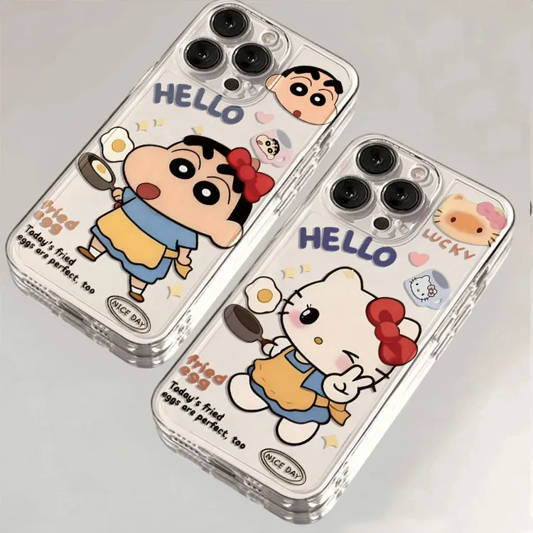 厨房kt猫小新适用于苹果iPhone17/16/小米华为透明太空壳防摔壳xr