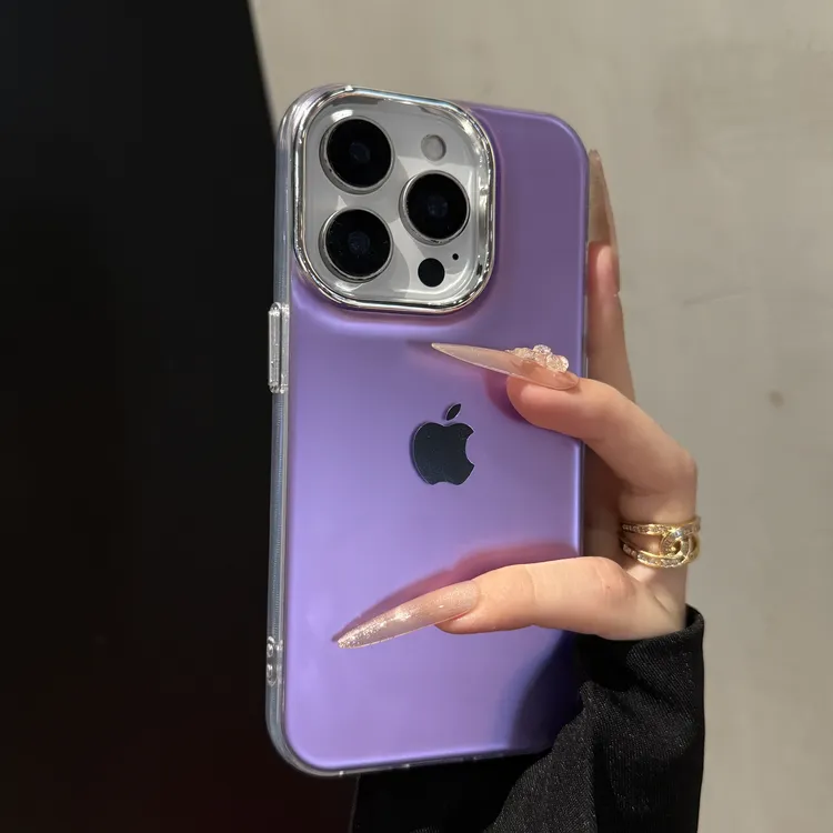 Bi8bO专属高级电镀彩银适用苹果17promax手机壳iPhone16网红15简约14/13新