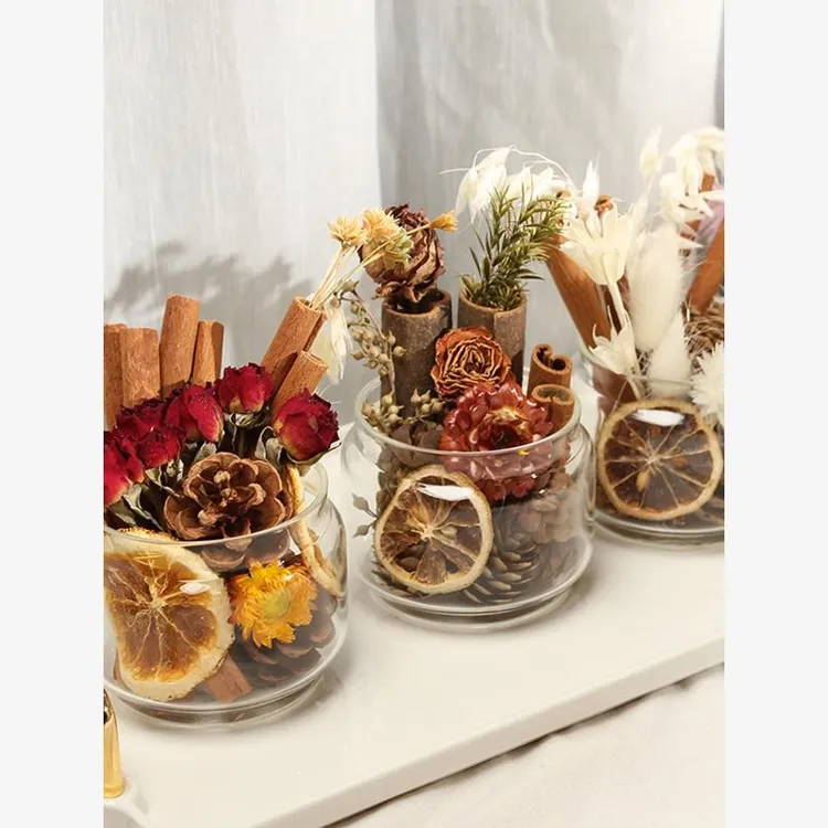 香薰摆件无火香薰杯ins风扩香创意手工永生花干乾燥花摆件diy材料