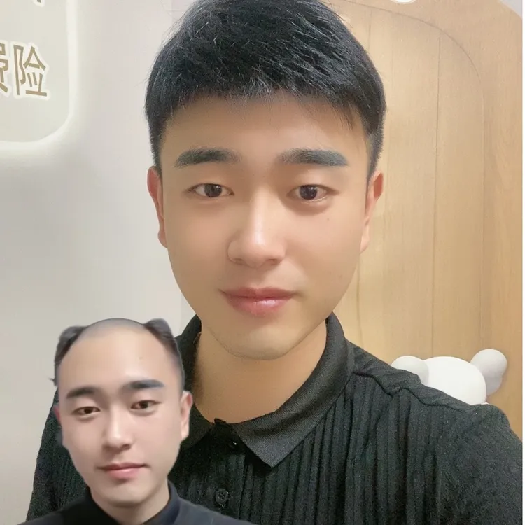 男士假发补发片脱发真发全手工短毛寸轻薄透气假发片夏天专用假发