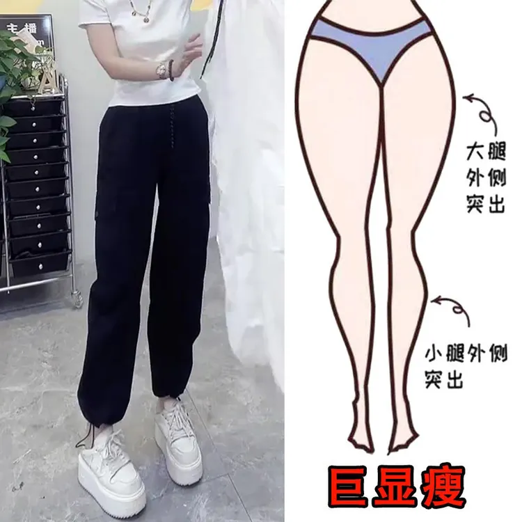 2025春季新款大码女装直筒休闲裤设计感梨形身材显瘦九分工装裤子