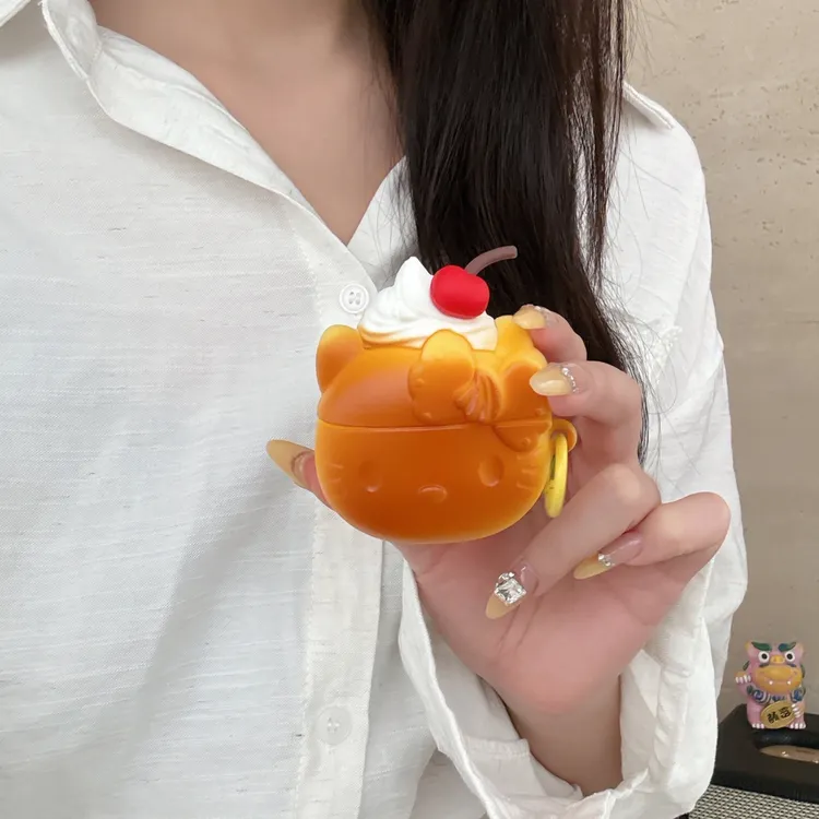 奶油面包KT猫适用airpods pro3代4代降噪版5代苹果可爱耳机保护套