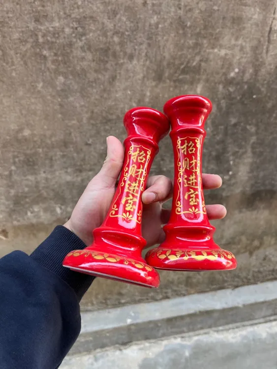 热卖两用拜佛陶瓷烛插 供佛蜡烛台 招财进宝蜡烛台酥油灯座供佛长