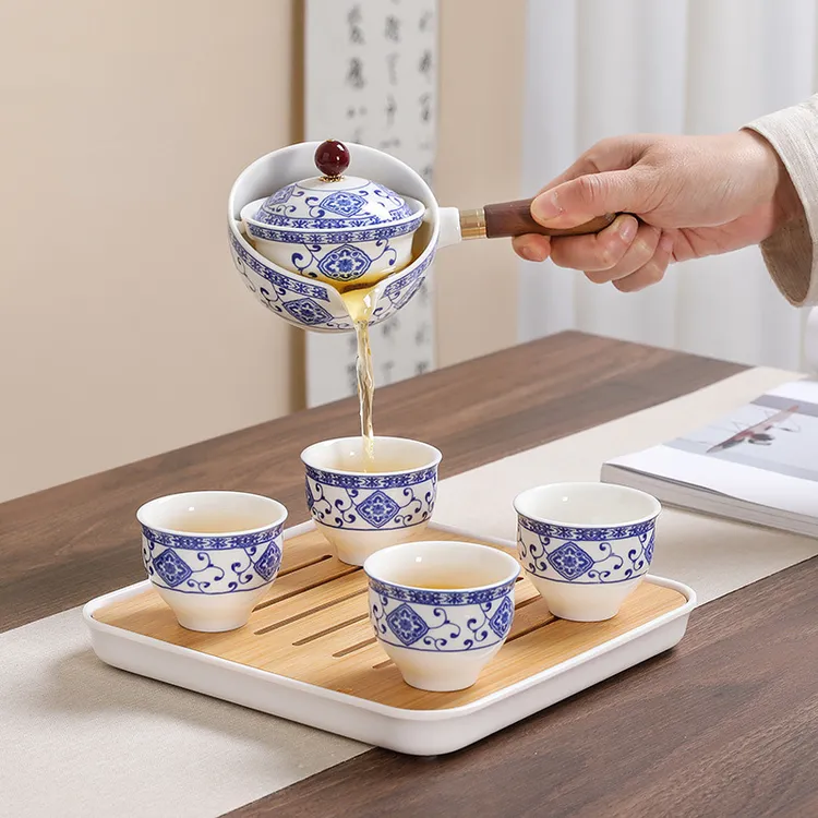 旅行逍遥壶茶杯防烫手懒人泡茶快客杯逍遥泡便携小功夫茶具旋转